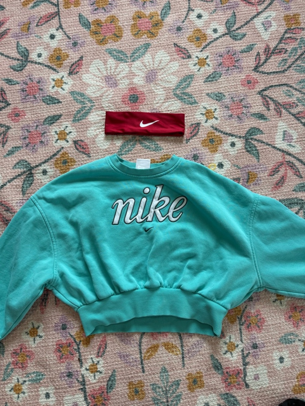 Nike Teal Crewneck Sweatshirt with Black Swoosh Tag